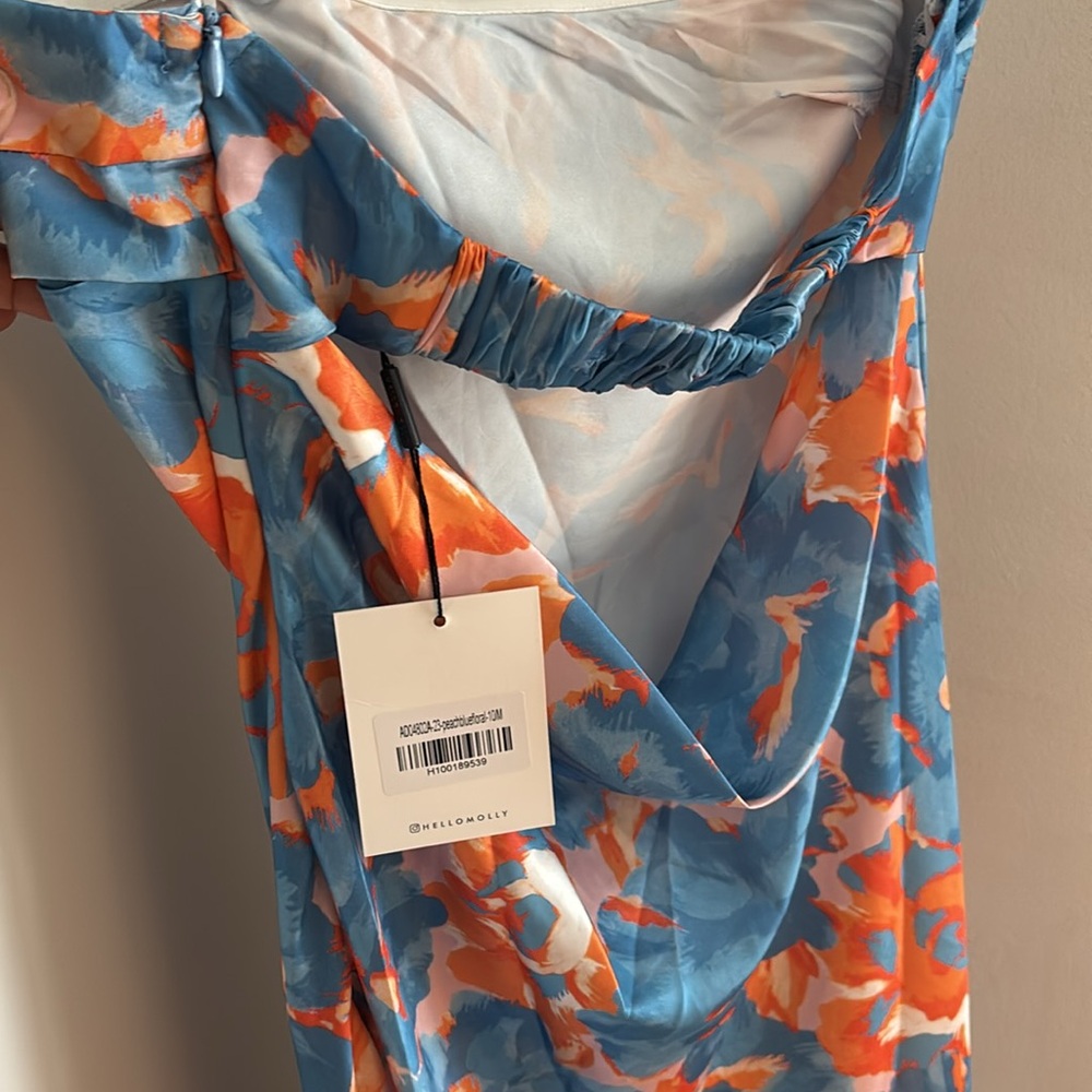 Hello Molly Blue and Orange Floral Maxi Dress - Picture 9 of 11
